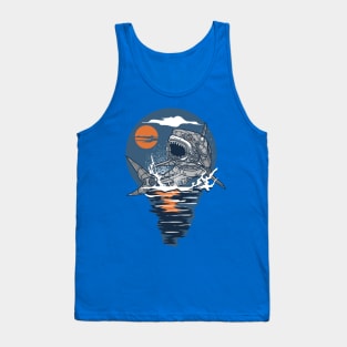 SHARK STEAMPUNK ART Tank Top